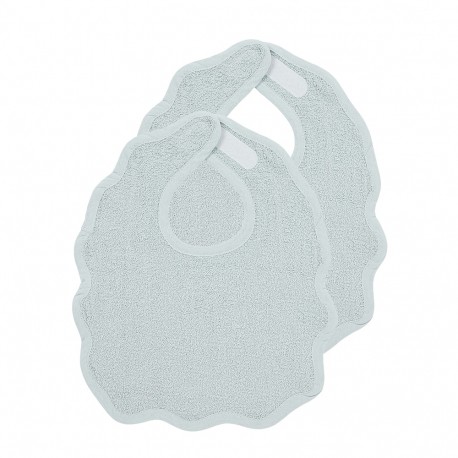 Σετ 2 βαμβακερές σαλιάρες με velcro Meyco Wavy Grey Blue