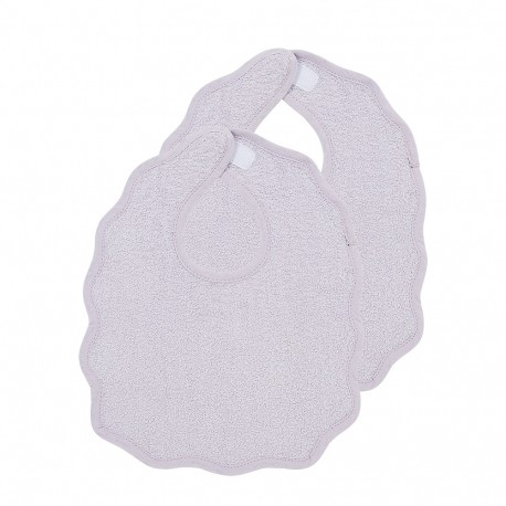 Σετ 2 βαμβακερές σαλιάρες με velcro Soft Lavender