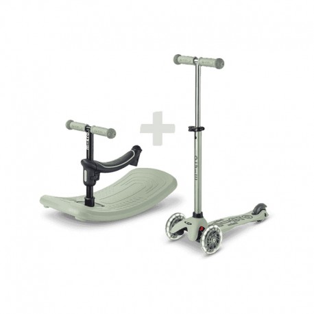 Τρίκυκλο πατίνι Mini Micro Deluxe Rock & Go LED Olive Sage