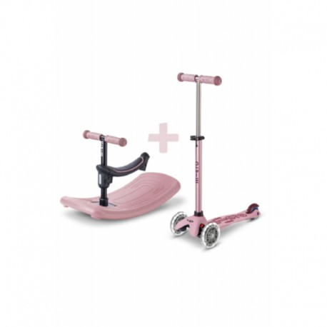 Τρίκυκλο πατίνι Mini Micro Deluxe Rock & Go LED Dusty Rose