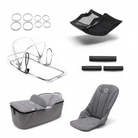 Σετ υφάσματα και αξεσουάρ καροτσιού Bugaboo Fox Style Set Grey Melange