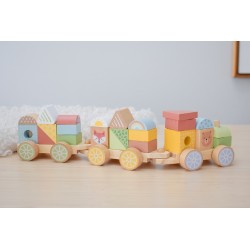 Ξύλινο τρενάκι στοίβαξης TOOKY TOY με τουβλάκια