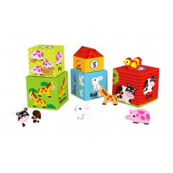 Ξύλινοι κύβοι στοίβαξης TOOKY TOY Nesting Box Farm