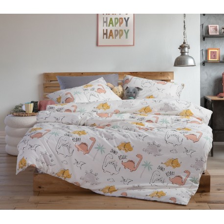 Σεντόνια μονά 3τμχ Nef-Nef Homeware Dinosaur Art