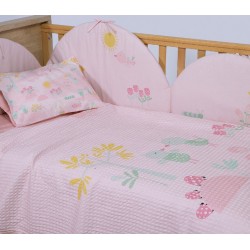 Κουβέρτα πικέ κούνιας Nef-Nef Homeware Spring Hapiness 110x150 cm