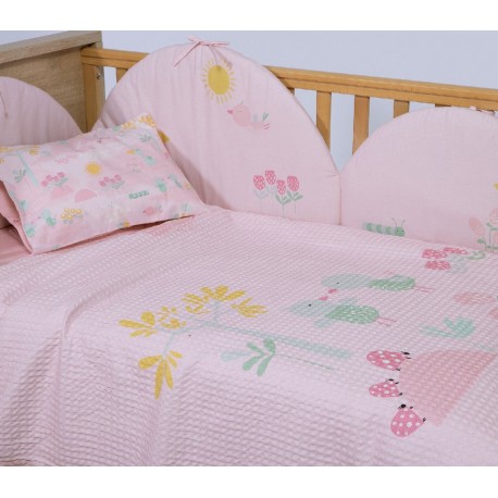 Κουβέρτα πικέ κούνιας Nef-Nef Homeware Spring Hapiness 110x150 cm