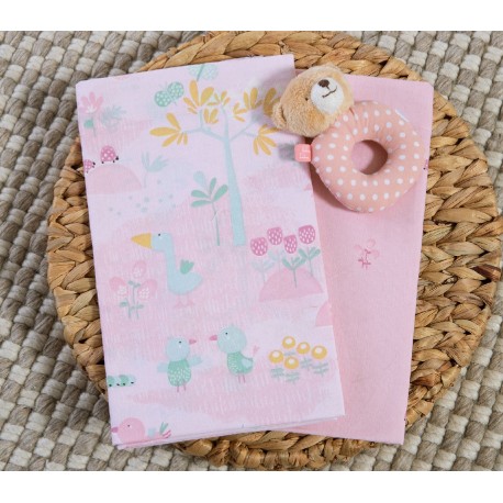 Σεντόνια λίκνου 2τμχ Nef-Nef Homeware Spring Hapiness