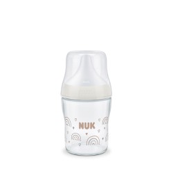 Μπιμπερό γυάλινο Nuk® Perfect Match Rainbow με δείκτη θερμοκρασίας 120ml 0m+