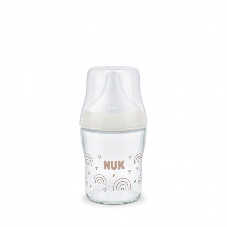 Μπιμπερό γυάλινο Nuk® Perfect Match Rainbow με δείκτη θερμοκρασίας 120ml 0m+