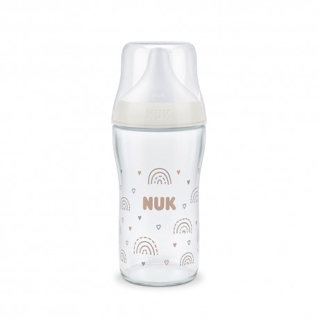 Μπιμπερό γυάλινο Nuk® Perfect Match Rainbow με δείκτη θερμοκρασίας 230ml 3m+
