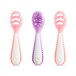 Σετ 3 εκπαιδευτικά κουτάλια 2 σταδίων Munchkin Gentle Dip™ Pink/Purple