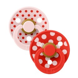 Πιπίλες Bibs Studio Collection Polka Dot Candy Apple/Blossom No1, σετ των 2