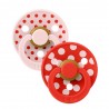 Πιπίλες Bibs Studio Collection Polka Dot Candy Apple/Blossom No1, σετ των 2