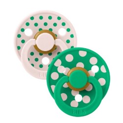 Πιπίλες Bibs Studio Collection Polka Dot Cactus/Petal Στρογγυλή No2, σετ των 2