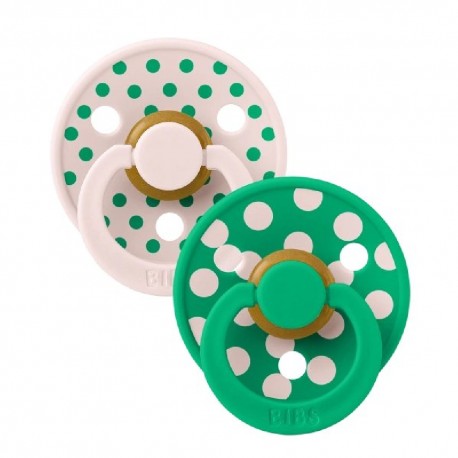 Πιπίλες Bibs Studio Collection Polka Dot Cactus/Petal Στρογγυλή No2, σετ των 2