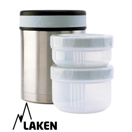 LAKEN σετ θερμός Inox 1000 ml και δοχεία φαγητού