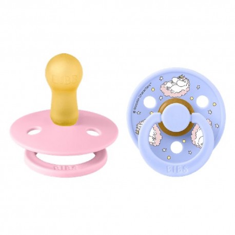 Πιπίλες Bibs x Moomins Dreaming Baby Pink/Hush Στρογγυλή No2, σετ των 3