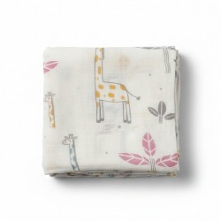 Πάνα από μουσελίνα Gamberritos Happy Giraffes σε κουτί δώρου 120x120 cm