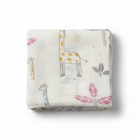 Πάνα από μουσελίνα Gamberritos Happy Giraffes σε κουτί δώρου 120x120 cm