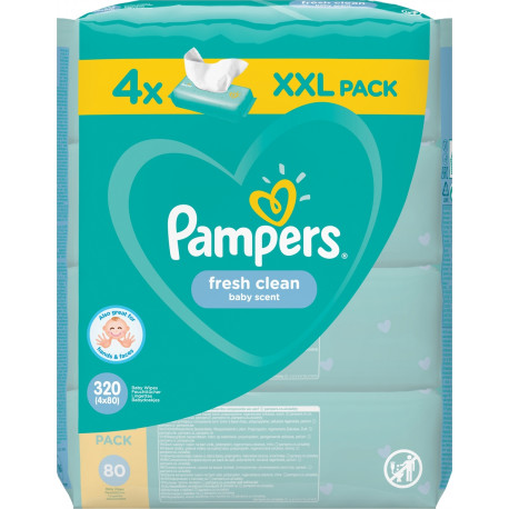 Pampers® μωρομάντηλα Fresh Clean XXL Pack 4 πακέτα 80 τεμαχίων