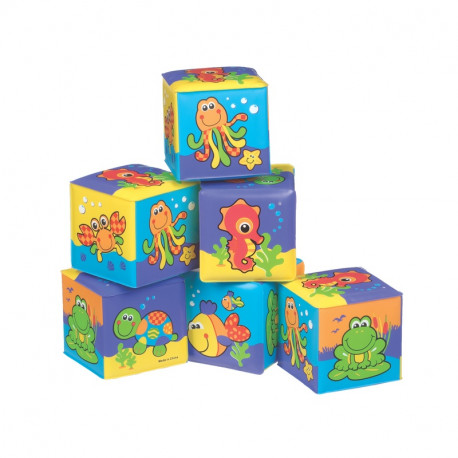 Μαλακοί κύβοι μπάνιου Playgro™ Soft Blocks σετ των 6