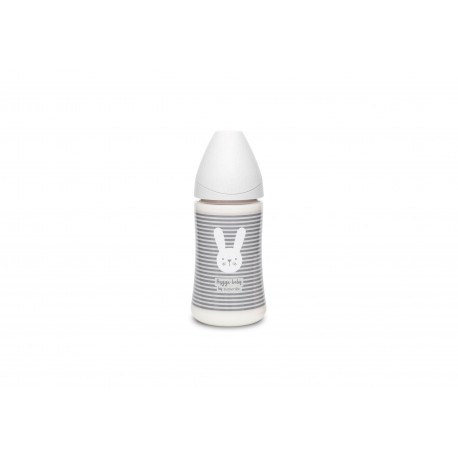 Suavinex μπιμπερό Hygge Baby Grey Whiskers με θηλή Round 270 ml 0M+