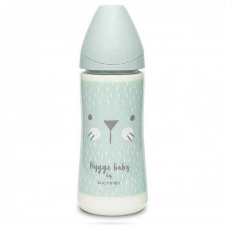 Suavinex μπιμπερό Hygge Baby Mint Whiskers με θηλή Round φαγητού 360 ml 4M+