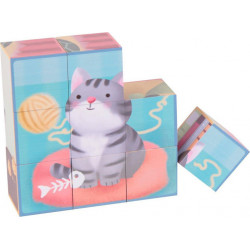 Ξύλινο παλζ με κύβους Classic world™ Pet Blocks Puzzle 9 τεμάχια