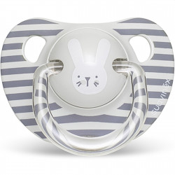Suavinex πιπίλα Premium Physiological Hygge Baby Grey Stripes Rabbit 6-18Μ