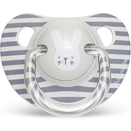 Suavinex πιπίλα Premium Physiological Hygge Baby Grey Stripes Rabbit 6-18Μ